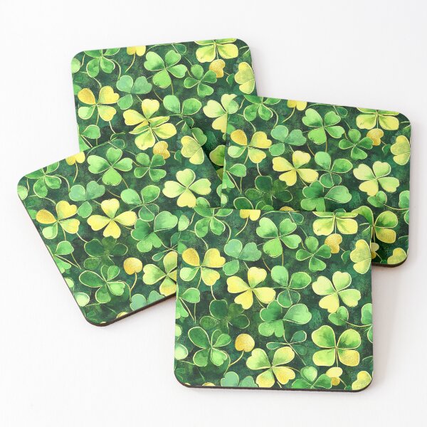 Item preview, St. Patrick's Day Green And Golden 'Lucky' Shamrocks Pattern designed and sold by DEC02.
