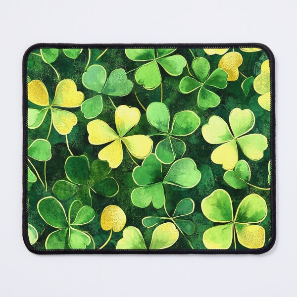 Item preview, St. Patrick's Day Green And Golden 'Lucky' Shamrocks Pattern designed and sold by DEC02.