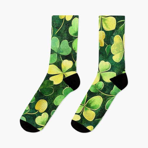 Item preview, St. Patrick's Day Green And Golden 'Lucky' Shamrocks Pattern designed and sold by DEC02.
