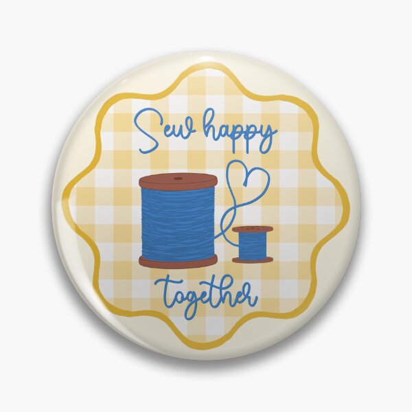 Item preview, Sew Happy Together thread and bobbin gingham mustard yellow designed and sold by KatelynDesigns-.
