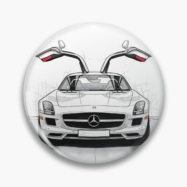 Item preview, Mercedes-Benz SLS AMG Gullwing Sketch Poster Design Wall Art designed and sold by Motorline44.