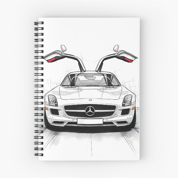 Item preview, Mercedes-Benz SLS AMG Gullwing Sketch Poster Design Wall Art designed and sold by Motorline44.