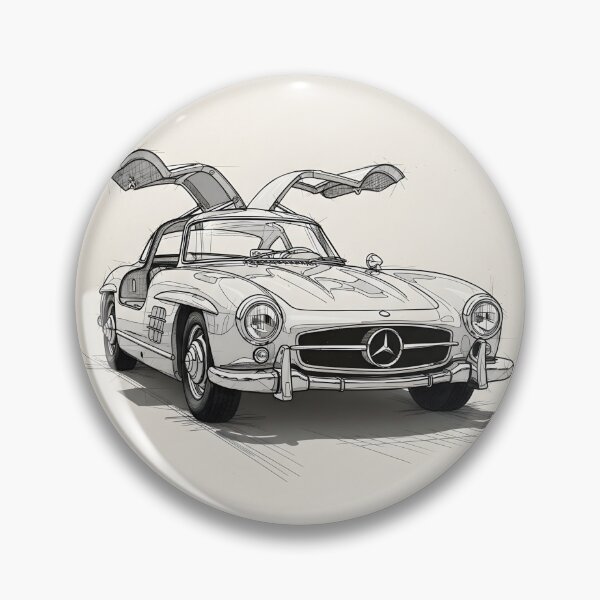Item preview, Mercedes-Benz 300 SL Gullwing Classic Sketch Poster Vintage Car Art designed and sold by Motorline44.