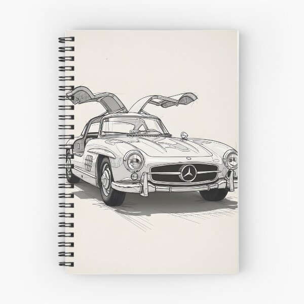 Item preview, Mercedes-Benz 300 SL Gullwing Classic Sketch Poster Vintage Car Art designed and sold by Motorline44.
