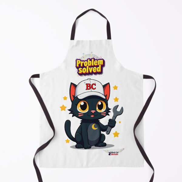 Item preview, Mechanic Cat With Wrench – Problem Solved Artwork designed and sold by Black Cat Merch Company.