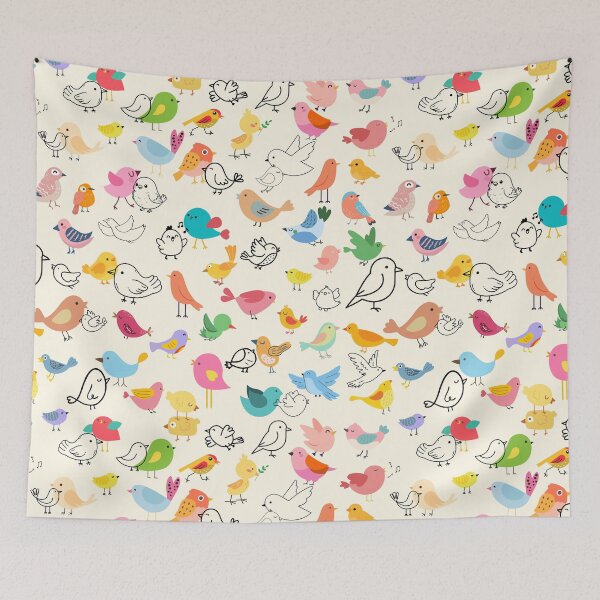 Item preview, Cute Birds (cream) designed and sold by Boy and Belugee.