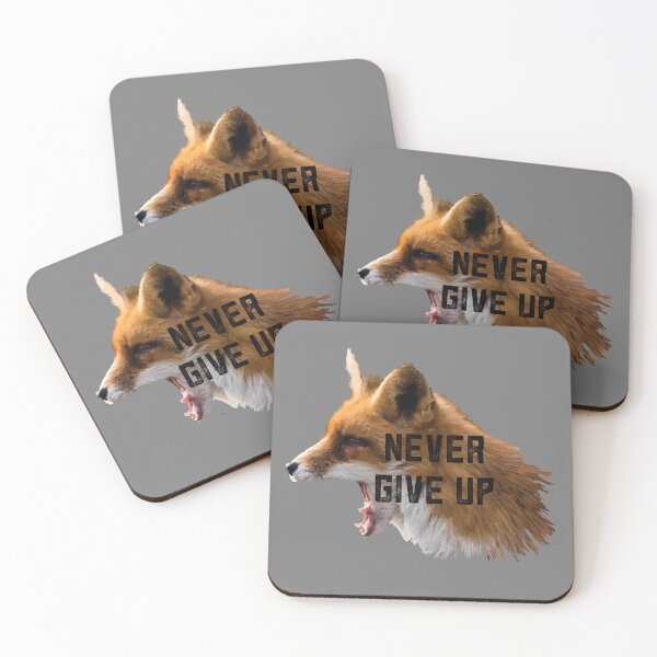 Item preview, Motivational Fox Illustration Never Give Up designed and sold by Arturo Daniel Garcia Palomo.