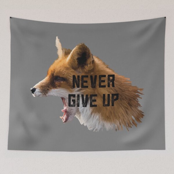 Item preview, Motivational Fox Illustration Never Give Up designed and sold by Arturo Daniel Garcia Palomo.