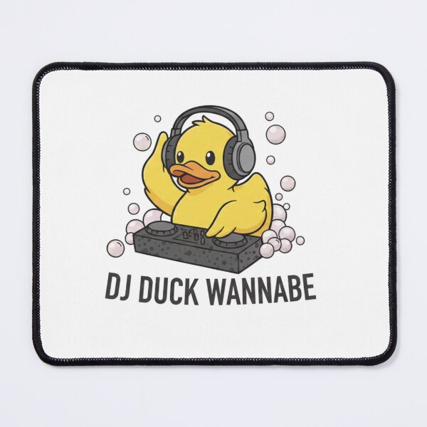 Item preview, Cute Rubber Duck DJ Mixing Bubbles Illustration designed and sold by DuckDrop.