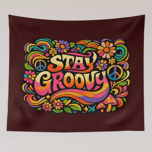 Item preview, Stay Groovy 70s Retro Psychedelic Hippie Design designed and sold by Far Out Goods.