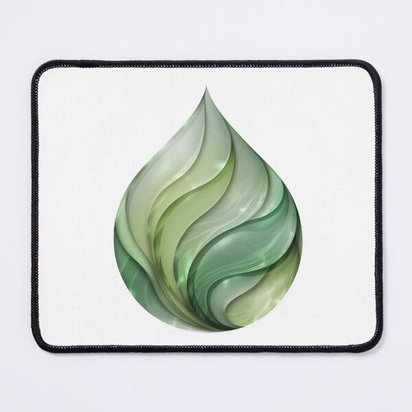 Item preview, Green water drop icon with flowing leaves designed and sold by Creative88Art.