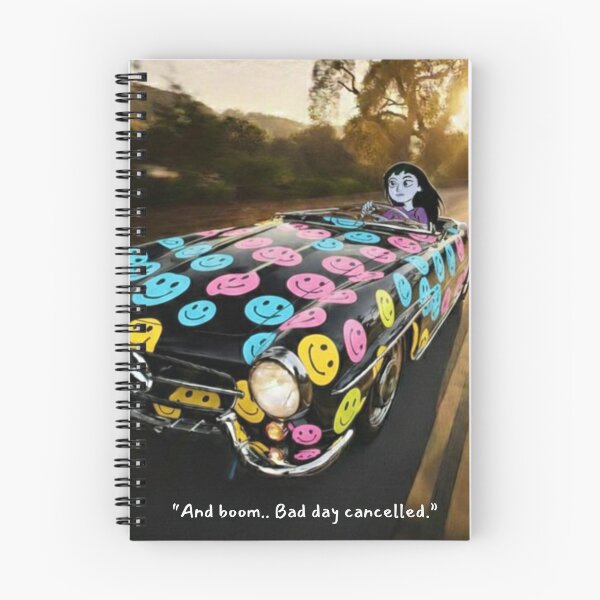 Item preview, “BAD DAY? BYE. — The Smiley‑Powered Sunset Reality Reset Machine” designed and sold by Print Fiction.