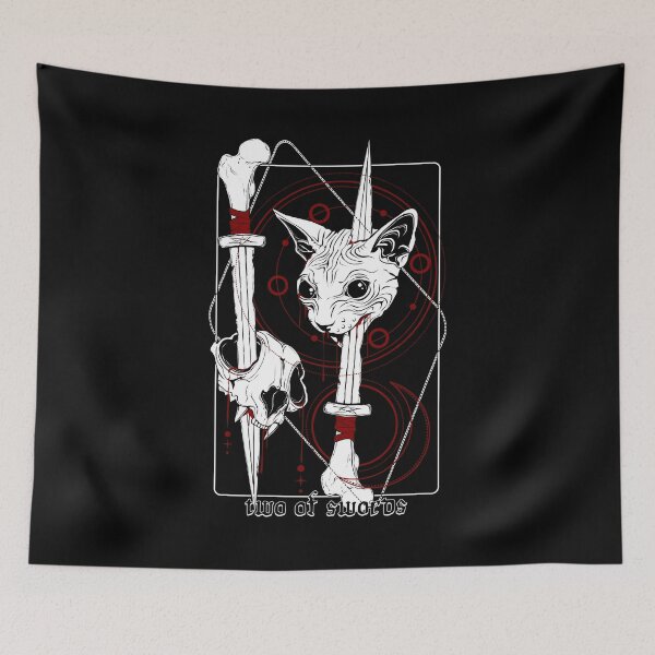 Item preview, Two of Swords - Sphynx Cat Tarot designed and sold by vonKowen.