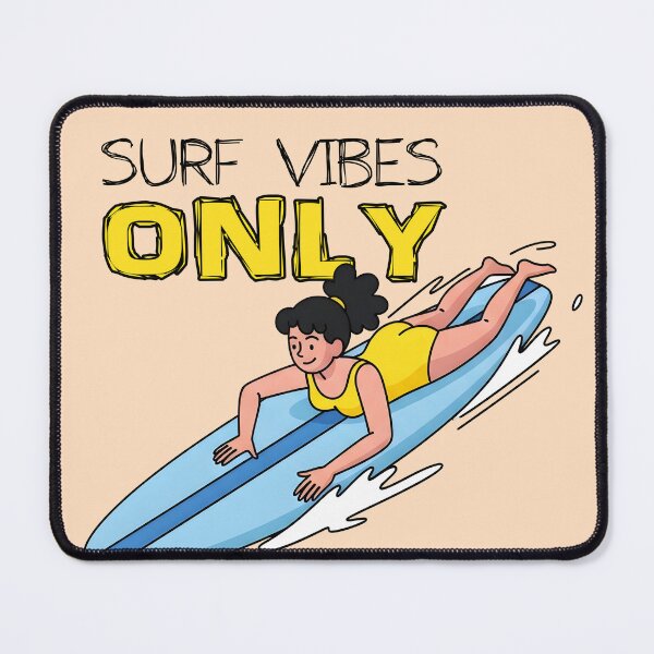 Item preview, Surf Vibes Only – Surfer Girl Gliding on a Wave designed and sold by Sea Gem.