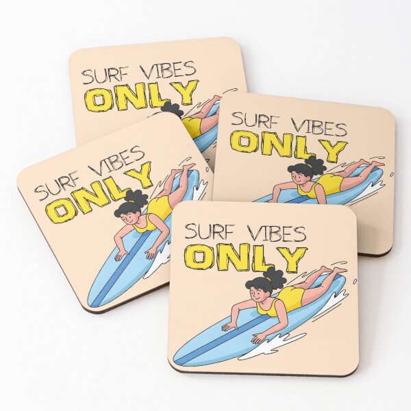 Item preview, Surf Vibes Only – Surfer Girl Gliding on a Wave designed and sold by Sea Gem.