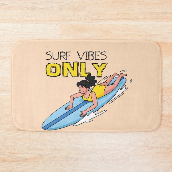 Item preview, Surf Vibes Only – Surfer Girl Gliding on a Wave designed and sold by Sea Gem.