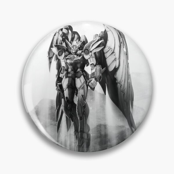 Item preview, Wing Gundam remaster HD ink art black white  designed and sold by sabartgunpla.