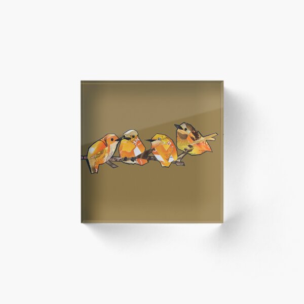 Orange quartet Acrylic Block