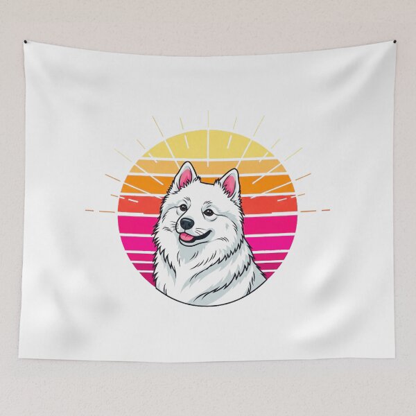 Item preview, American Eskie Dog Retro Sunset designed and sold by Pollock.