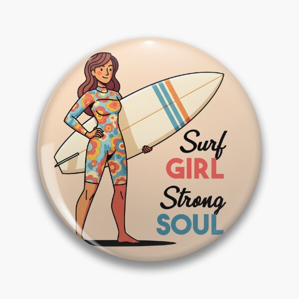 Item preview, Surf Girl, Strong Soul – Confident Surfer Holding Her Board designed and sold by Sea Gem.