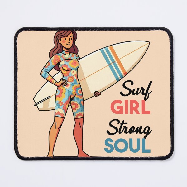 Item preview, Surf Girl, Strong Soul – Confident Surfer Holding Her Board designed and sold by Sea Gem.