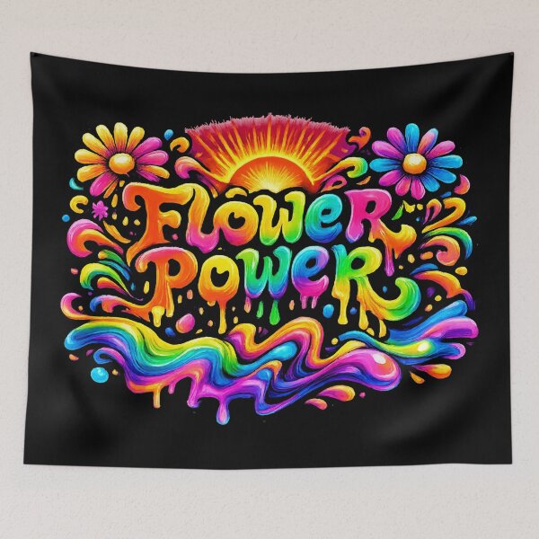 Item preview, Psychedelic Flower Power Retro 70s Groovy Rainbow Design designed and sold by Far Out Goods.