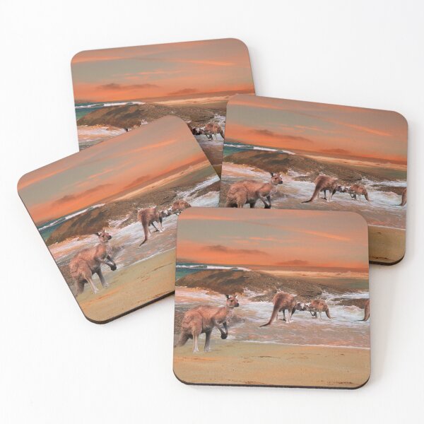 Item preview, Kangaroo Family At The Beach designed and sold by A-Work-Of-Art.