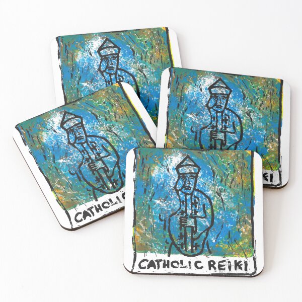 Item preview, Catholic Reiki Blue Green Yellow designed and sold by BarryMayfield.
