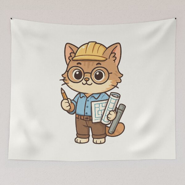 Item preview, Cute Architect Cat designed and sold by HoopeStylee.