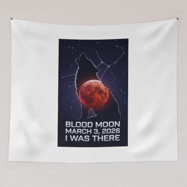 Item preview, Blood Moon Total Lunar Eclipse March 3 2026 Wolf Howling Souvenir designed and sold by kinany00.