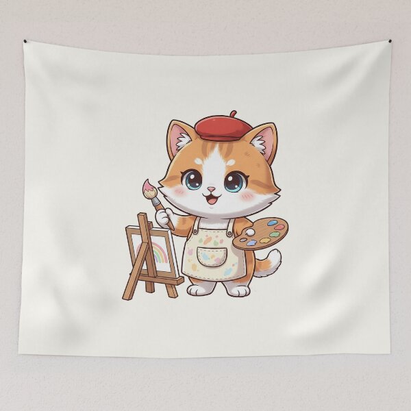 Item preview, Cute Painter Cat designed and sold by HoopeStylee.