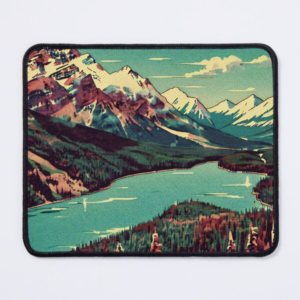 Item preview, Peyto Lake Retro Vintage Travel Poster Illustration designed and sold by Stripe Wall Studio.