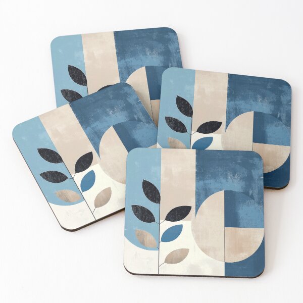 Item preview, Boho-Inspired Blue and Dove Colors Abstract Shapes designed and sold by DEC02.