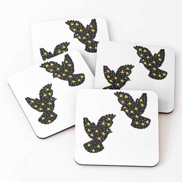 Item preview, Galaxy Birds Silhouette | Cosmic Night Sky Animal Art designed and sold by Theo86.