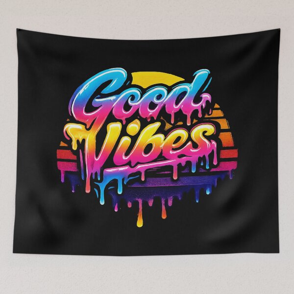 Item preview, Neon Dripping Good Vibes Retro Street Art Design designed and sold by Far Out Goods.
