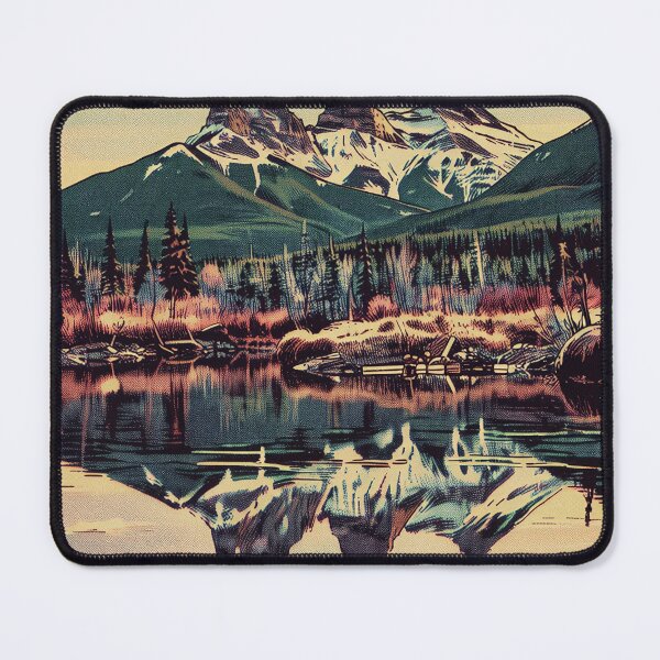 Item preview, Canmore Alberta Canada Retro Vintage Travel Poster Illustration designed and sold by Stripe Wall Studio.