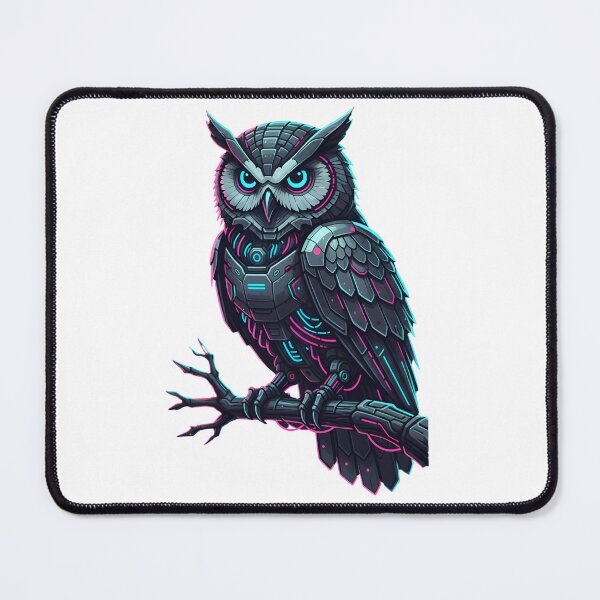 Item preview, Futuristic Cyberpunk Neon Metal Owl Graphic designed and sold by Kvarny.