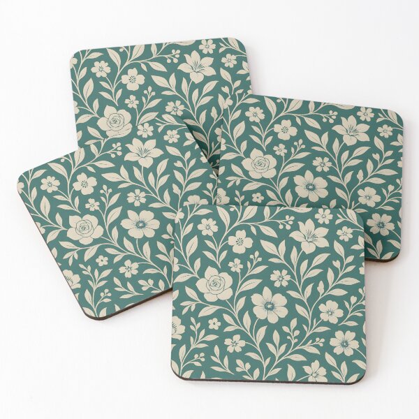 Item preview, Teal Floral  designed and sold by Poetic Patterns Studio.