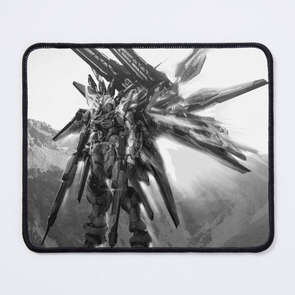 Item preview, black white Strike Freedom Gundam fly high illustration digital art  designed and sold by sabartgunpla.