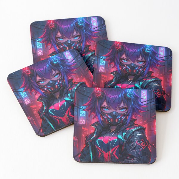 Item preview, Cyberpunk Anime Girl with Mask designed and sold by ChiqueAvenue.