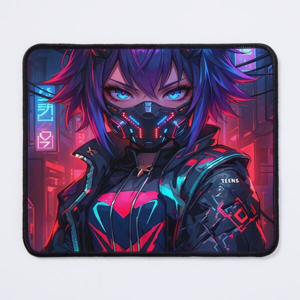 Item preview, Cyberpunk Anime Girl with Mask designed and sold by ChiqueAvenue.