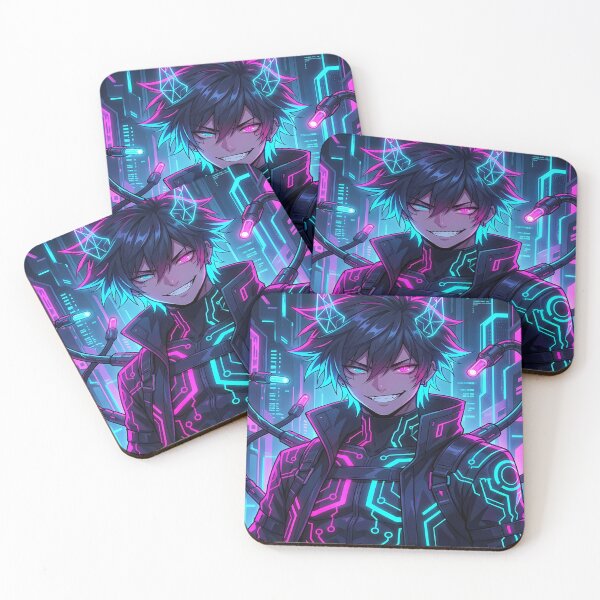 Item preview, Cyberpunk Anime Character with Neon Accents designed and sold by ChiqueAvenue.