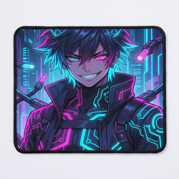 Item preview, Cyberpunk Anime Character with Neon Accents designed and sold by ChiqueAvenue.