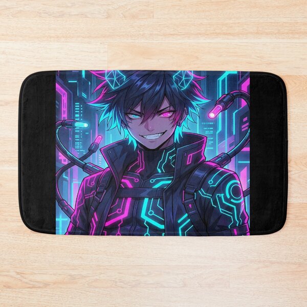Item preview, Cyberpunk Anime Character with Neon Accents designed and sold by ChiqueAvenue.