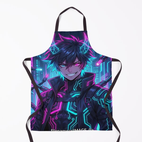 Item preview, Cyberpunk Anime Character with Neon Accents designed and sold by ChiqueAvenue.