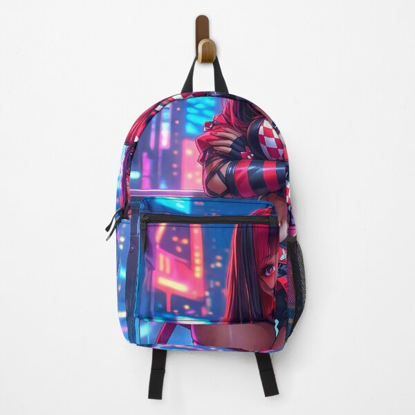 Item preview, Cyberpunk Anime Girl in Neon Cityscape designed and sold by ChiqueAvenue.