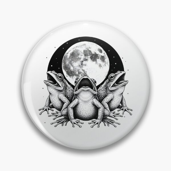 Artikelvorschau, Frosch-Heulen zum Mond im Vintage-Stil, lustiger Retro-Frosch, seltsame mystische Kröte, witziges Geschenk für Froschliebhaber entworfen und verkauft von DesignDenDo ⭐⭐⭐⭐⭐.