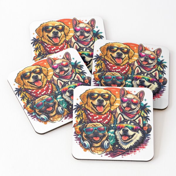 Item preview, Cool Canine Crew: Retro Sunglasses Vibes designed and sold by TheSalesGalore.