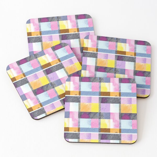 Item preview, Color Block Plaid Multcolor Splotched Distressed Abstract designed and sold by TheBohemianLark.