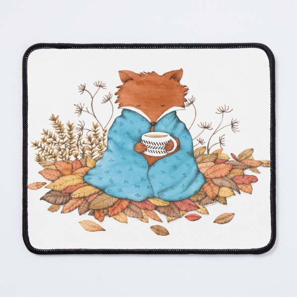 Item preview, Fox in autumn having tea designed and sold by genoveva ilustracion.